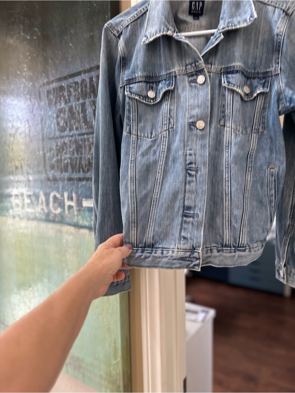 GAP Light Blue Denim Jacket - Classic Washed Finish - woman’s